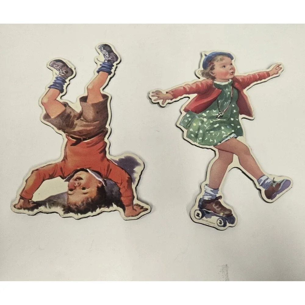 Fun With Dick and Jane Magnets Fun Vntg Bookish Gift Refrigerator Magnets